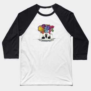 RAINBOW SKULL FUNGHI MUSHROOM Baseball T-Shirt